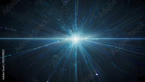 Wallpaper Mural An abstract digital illustration representing positive and negative ions in a cosmic field, with vibrant electric arcs and glowing particles, creating a sense of energy flow and balance Torontodigital.ca