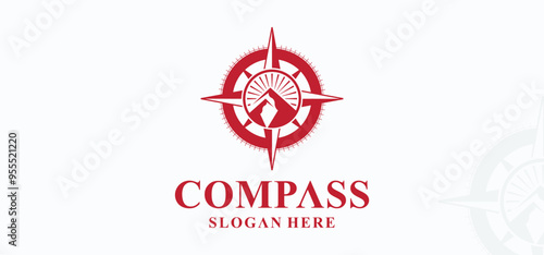 Compass vector logo collection, compass direction logo with elegant style, modern compass logo.