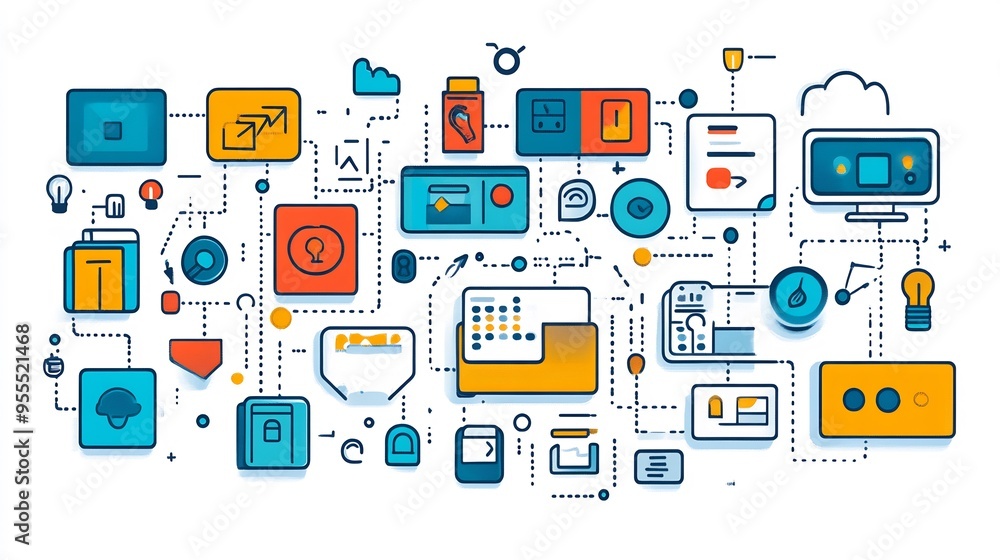 Mind map of user interface UI design elements like buttons icons ...