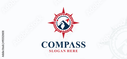 Compass vector logo collection, compass direction logo with elegant style, modern compass logo.