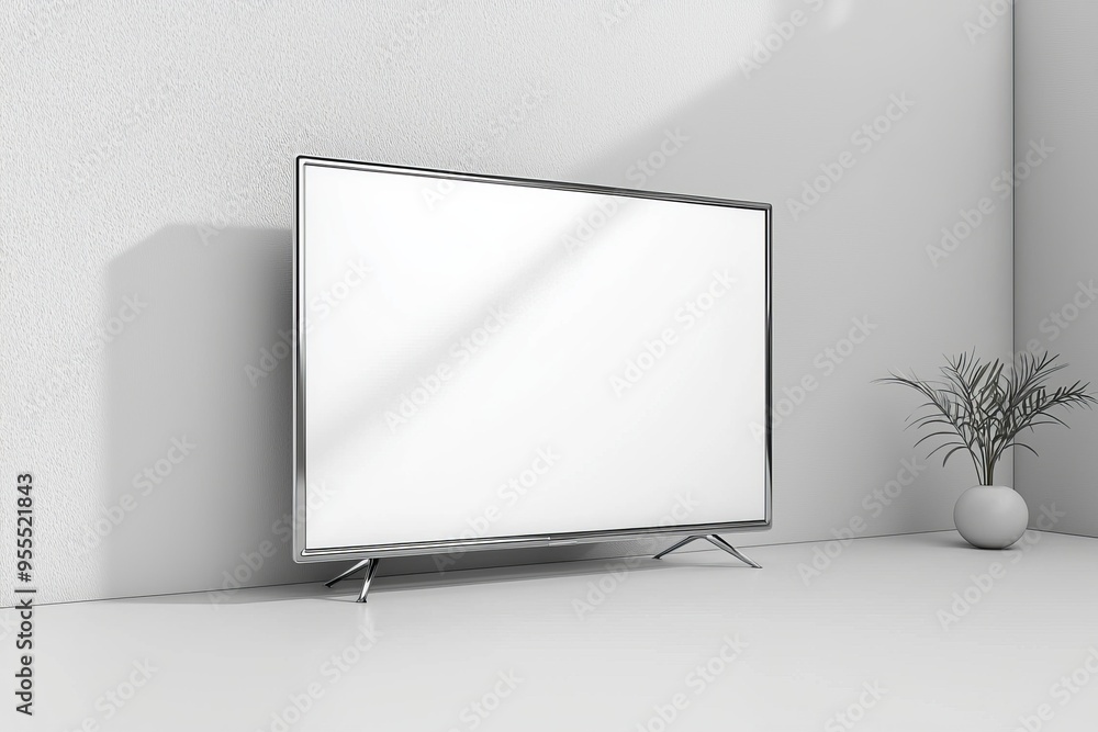TV screen mockup on isolated background created with Generative AI TV screen mockup on isolated background created with Generative AI