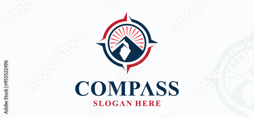 Compass vector logo collection, compass direction logo with elegant style, modern compass logo.