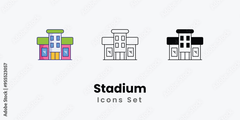 Stadium Icons thin line and glyph vector icon stock illustration Stadium Icons thin line and glyph vector icon stock illustration