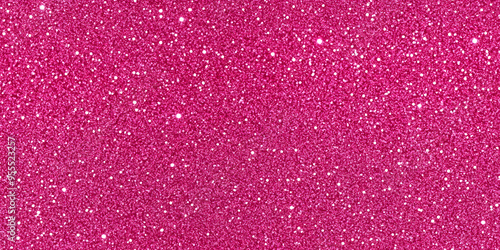 Seamless hot pink trendy small shiny sparkly glitter barbiecore aesthetic fashion backdrop. Shiny bold feminine fuchsia bling pattern. Girly colorful background texture or wallpaper. 3D rendering.