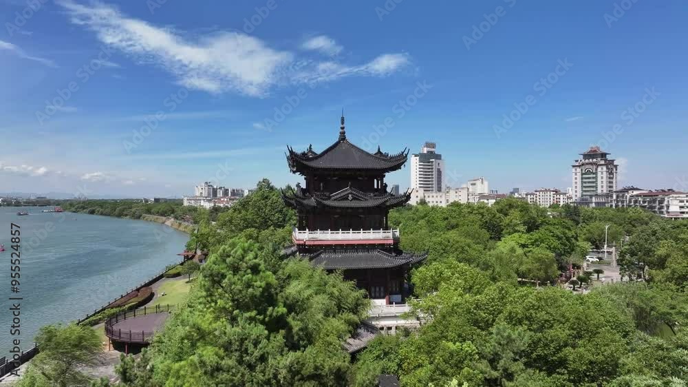 china style pavilion by river in longyou,china china style pavilion by river in longyou,china