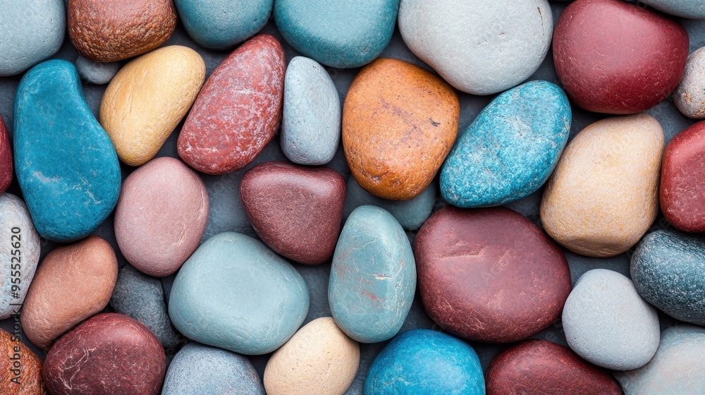 An image displaying a variety of colorful round pebbles meticulously arranged together, showcasing vibrant hues and smooth textures, perfect for nature or creative backgrounds. An image displaying a variety of colorful round pebbles meticulously arranged together, showcasing vibrant hues and smooth textures, perfect for nature or creative backgrounds.