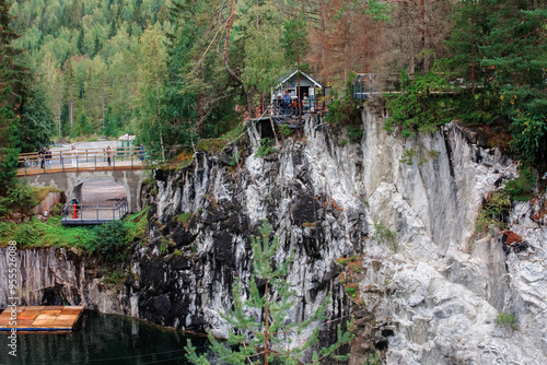 Mountain Park Ruskeala Marble Quarry, Karelia, marble, nature. photo