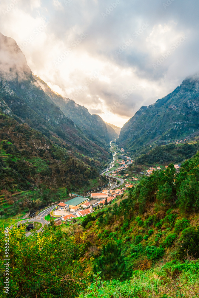 Naklejka premium View of Capelinha de Nossa Senhora de Fatima church,, Sao Vicente, Madeira Island, Portugal
