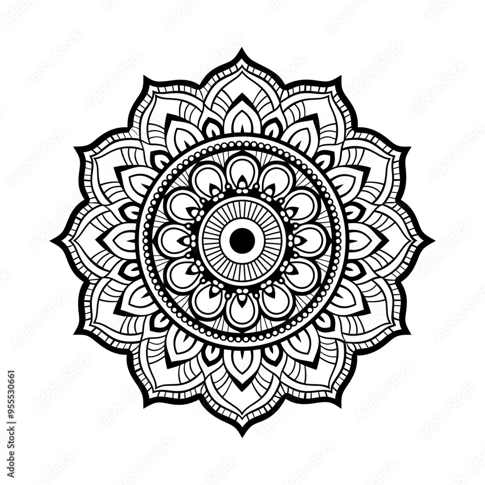 Mandala simple vector with Blossom Mandala Shape outline illustration. Circular pattern in form of mandala, tattoo, decoration. Decorative ornament in ethnic oriental style. Mandala simple vector with Blossom Mandala Shape outline illustration. Circular pattern in form of mandala, tattoo, decoration. Decorative ornament in ethnic oriental style.