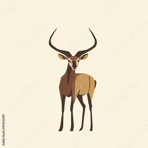 Stylized Illustration of a Majestic Antelope