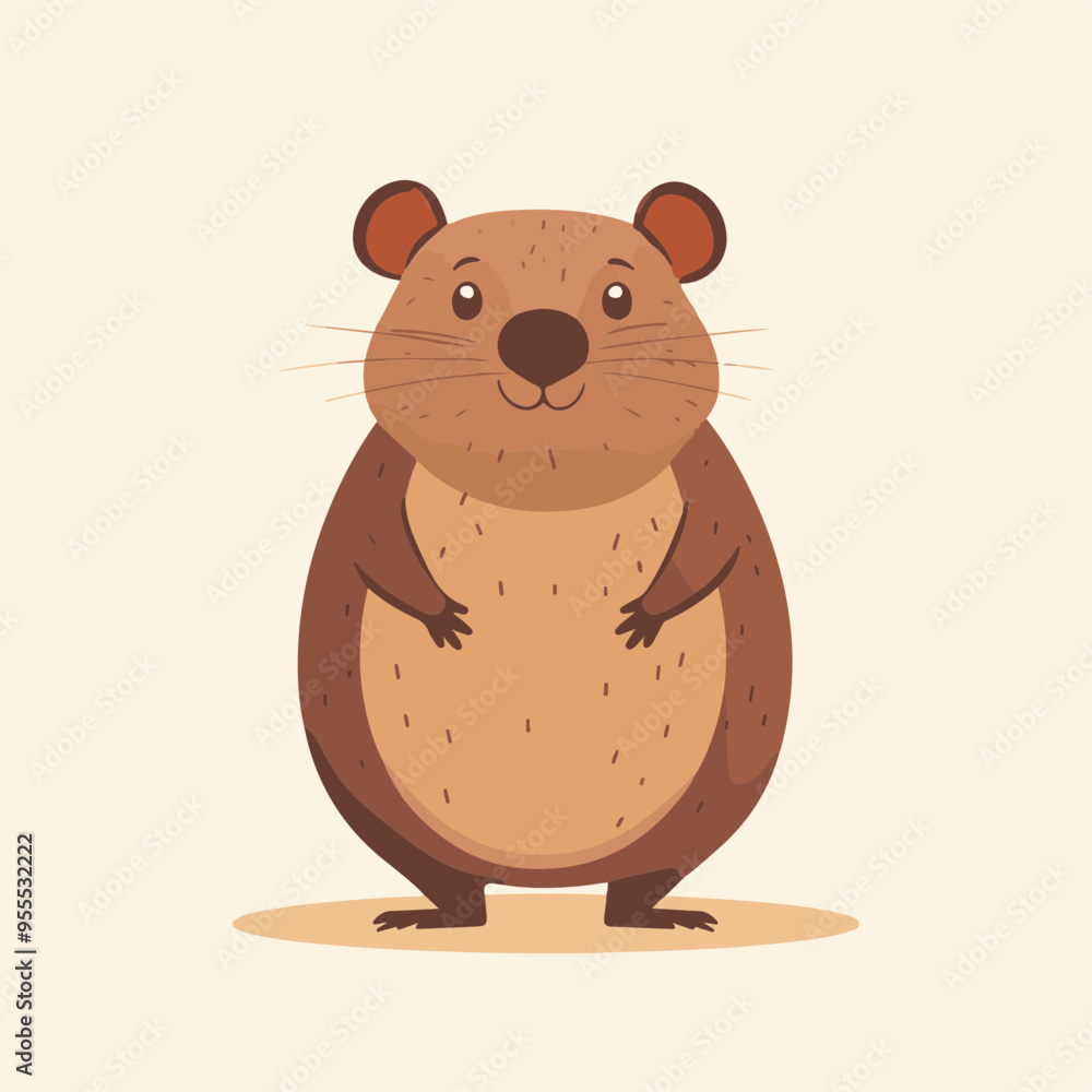 Cute Cartoon Illustration of a Stand-Up Rodent Cute Cartoon Illustration of a Stand-Up Rodent