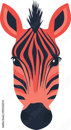 Stylized Zebra Head in Bold Colors photo