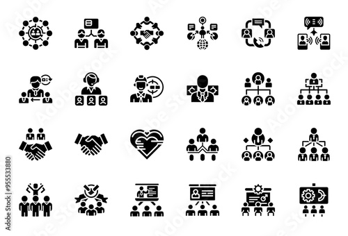 icon set collaboration communication teamwork