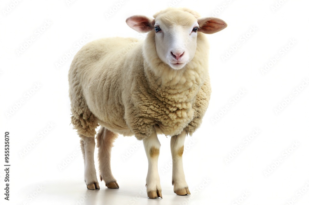 Fototapeta premium Sheep isolated on a pure white background 