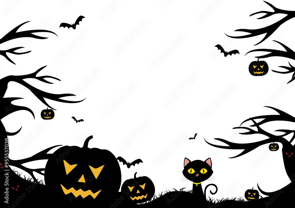 halloween background with pumpkin and bats PNG halloween background with pumpkin and bats PNG