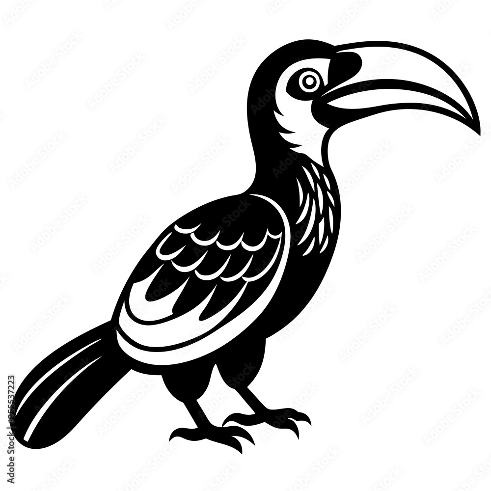 Obraz premium Awesome hornbill vector with a white background