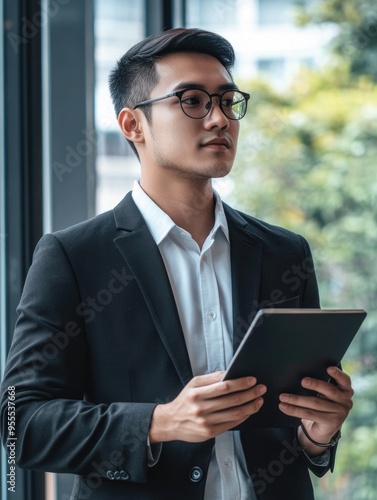 Professional Businessman with Tablet photo