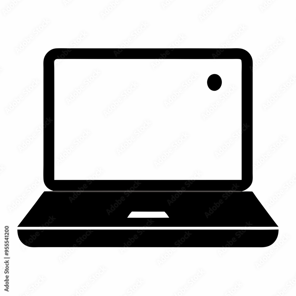 Minimalist Laptop Icon on White Background - Vector Art Illustration Minimalist Laptop Icon on White Background - Vector Art Illustration
