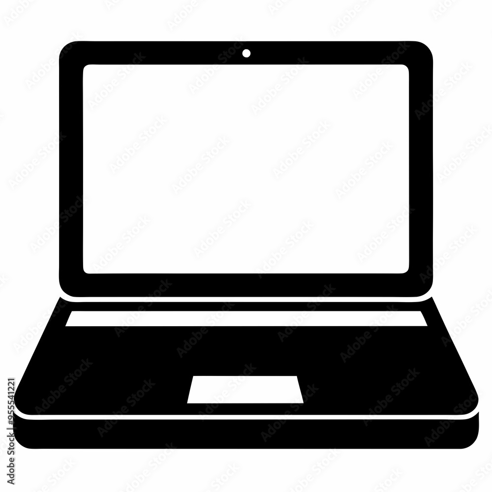 Minimalist Laptop Icon on White Background - Vector Art Illustration Minimalist Laptop Icon on White Background - Vector Art Illustration