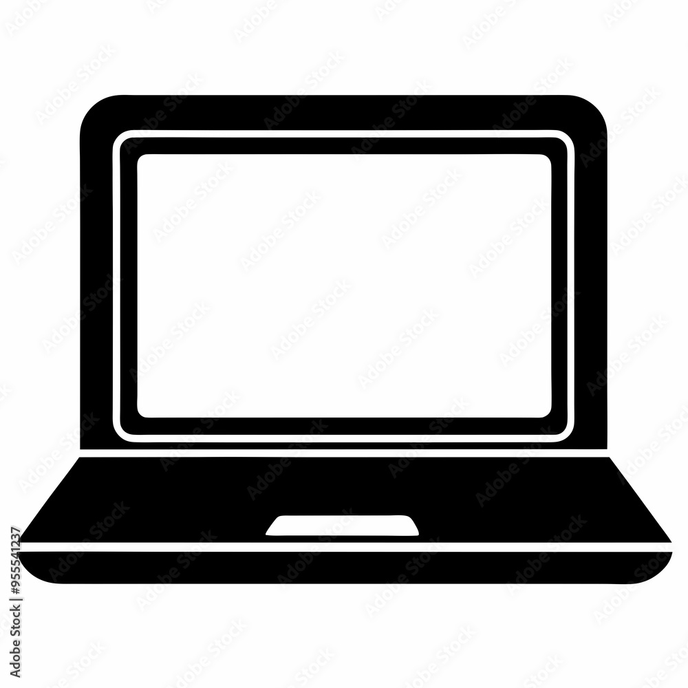 Minimalist Laptop Icon on White Background - Vector Art Illustration Minimalist Laptop Icon on White Background - Vector Art Illustration