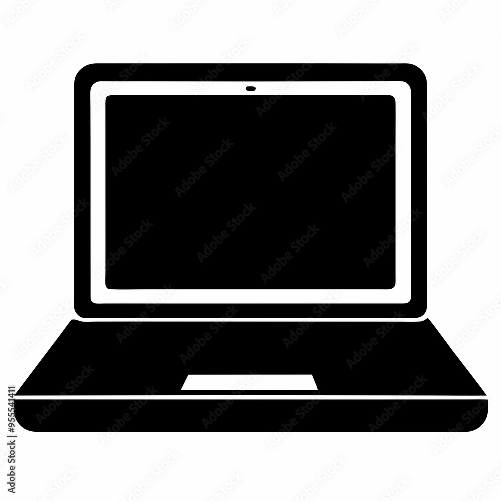Minimalist Laptop Icon on White Background - Vector Art Illustration Minimalist Laptop Icon on White Background - Vector Art Illustration