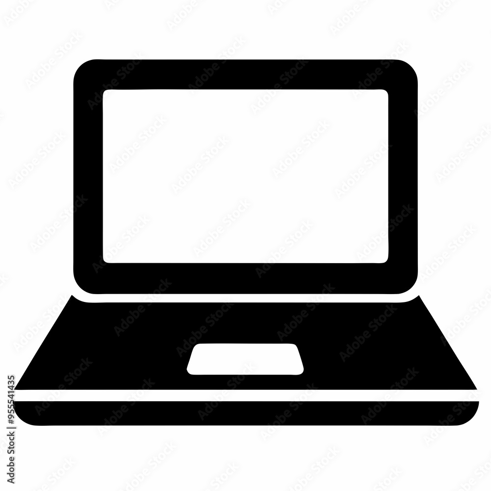 Minimalist Laptop Icon on White Background - Vector Art Illustration Minimalist Laptop Icon on White Background - Vector Art Illustration