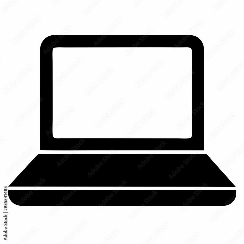 Minimalist Laptop Icon on White Background - Vector Art Illustration Minimalist Laptop Icon on White Background - Vector Art Illustration