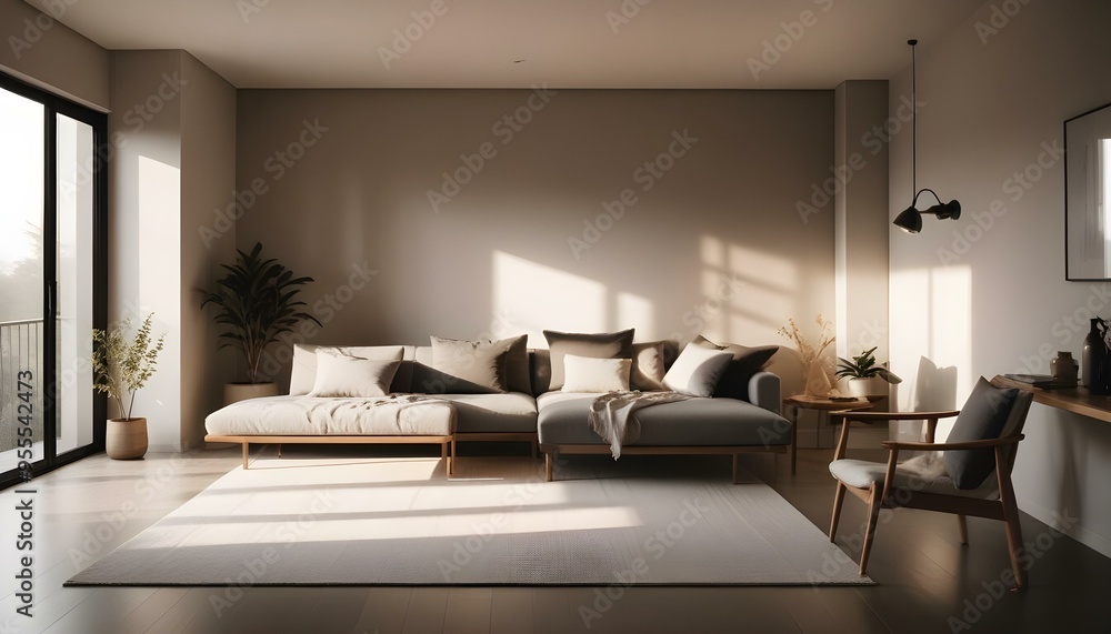 Fototapeta premium Photo interior modern design room 3d illustration