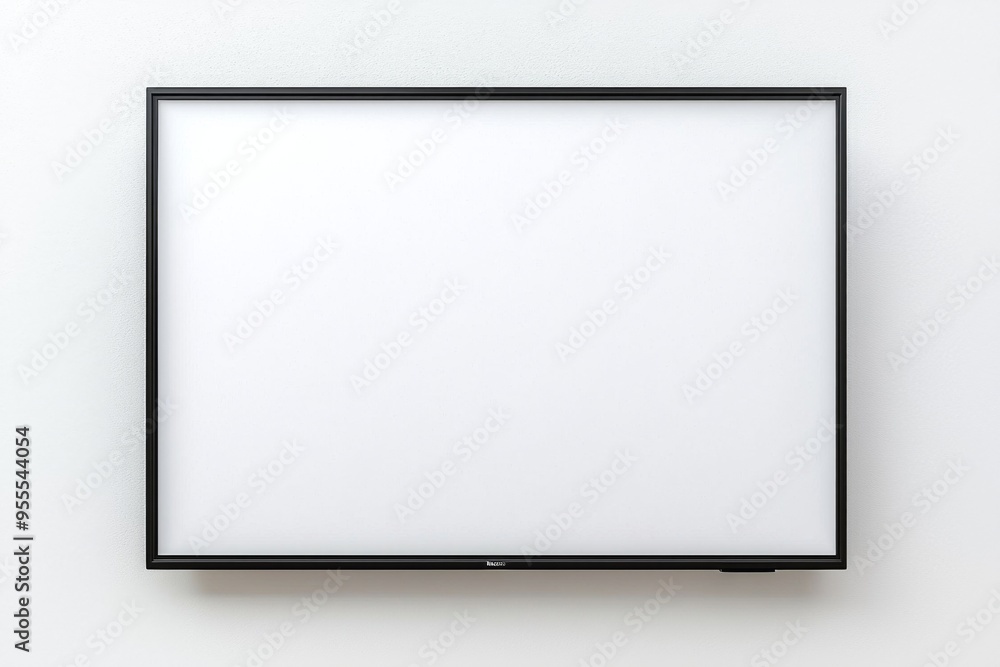 TV screen mockup on isolated background created with Generative AI TV screen mockup on isolated background created with Generative AI