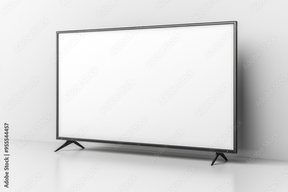 TV screen mockup on isolated background created with Generative AI TV screen mockup on isolated background created with Generative AI
