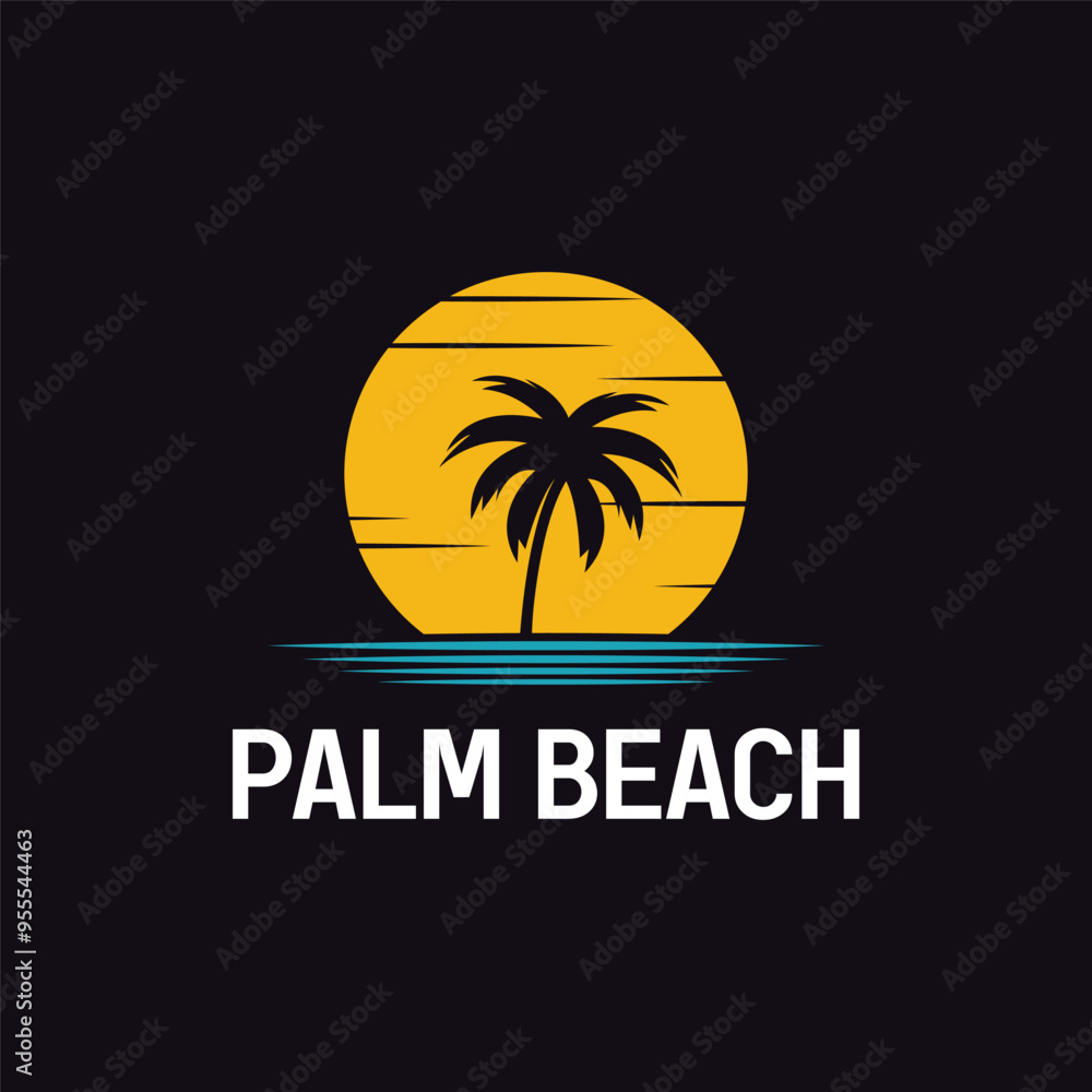 Palm tree summer logo template Palm tree summer logo template