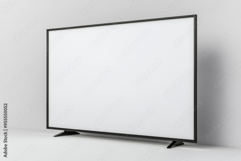 TV screen mockup on isolated background created with Generative AI TV screen mockup on isolated background created with Generative AI