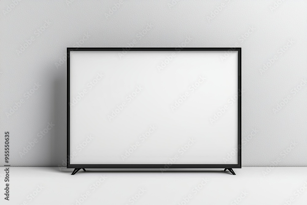 TV screen mockup on isolated background created with Generative AI TV screen mockup on isolated background created with Generative AI