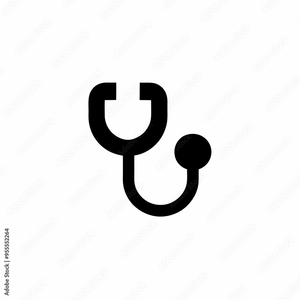 Stethoscope Icon on White Background – Vector Art Stethoscope Icon on White Background – Vector Art