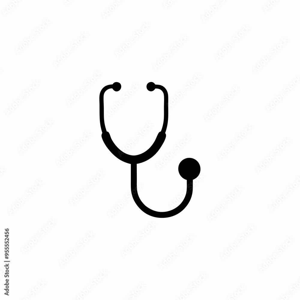 Stethoscope Icon on White Background – Vector Art Stethoscope Icon on White Background – Vector Art