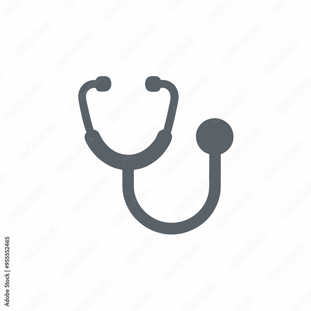 Stethoscope Icon on White Background – Vector Art Stethoscope Icon on White Background – Vector Art