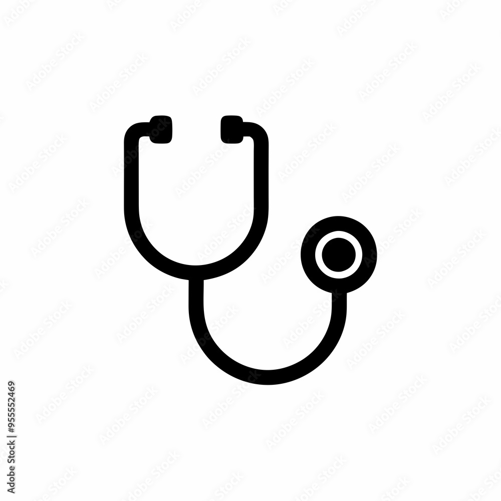 Stethoscope Icon on White Background – Vector Art Stethoscope Icon on White Background – Vector Art