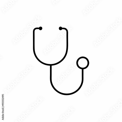 Stethoscope Icon on White Background – Vector Art