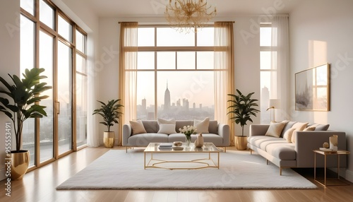 Photo interior modern design room 3d illustration
