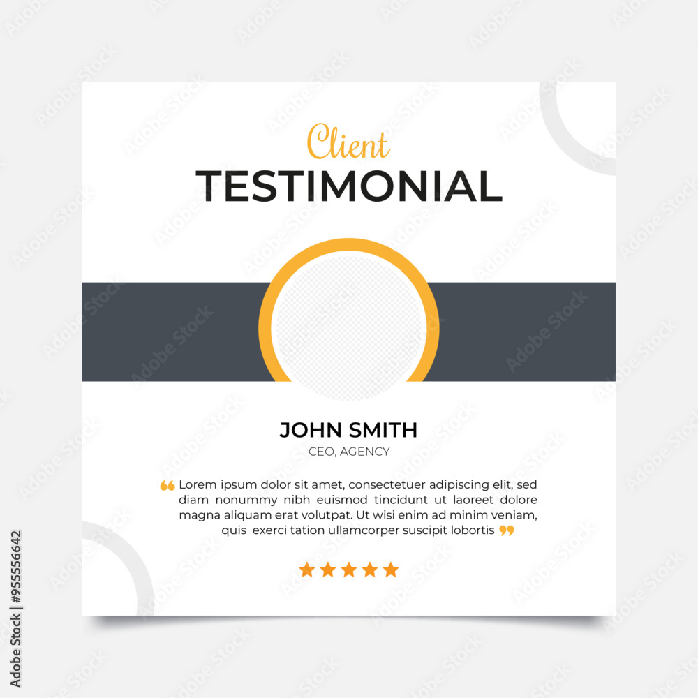 Client feedback or customer testimonial social media post design template. Client feedback or customer testimonial social media post design template.