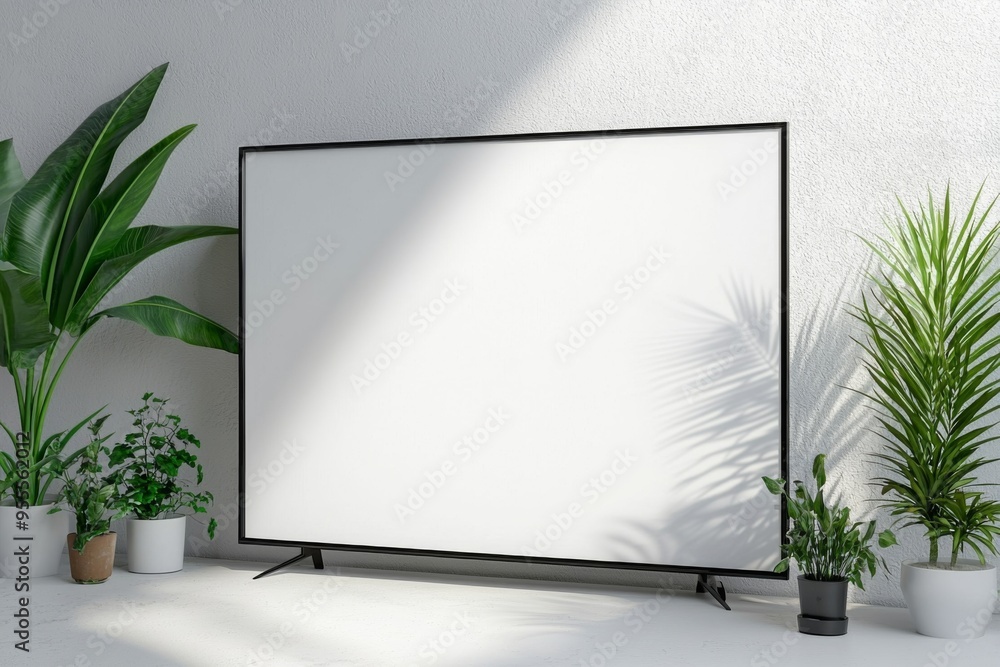 TV screen mockup on isolated background created with Generative AI TV screen mockup on isolated background created with Generative AI