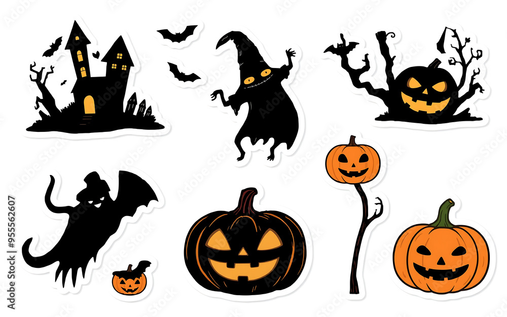 Cute Halloween sticker set with spooky ghosts, pumpkins, and a haunted house. Perfect for party decorations, crafts, and scrapbooking.
Cute Halloween sticker set with spooky ghosts, pumpkins, and a haunted house. Perfect for party decorations, crafts, and scrapbooking.