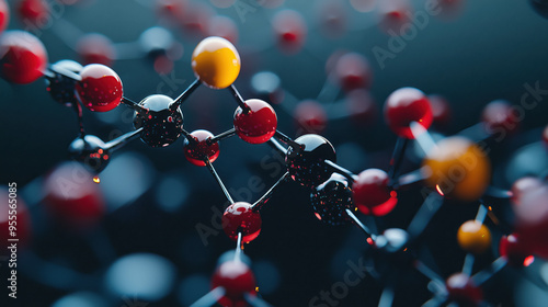 molecule, biomolecule, science, biotech, reactions, chemistry, atomic, bonding, biology, microscopic, particles, atoms, chemical, structure, laboratory photo