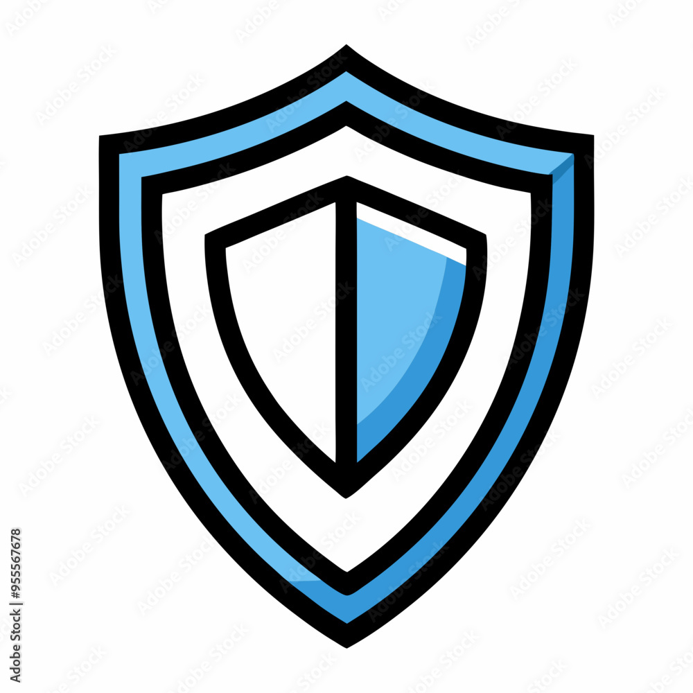Vector Art Shield Icon on White Background Vector Art Shield Icon on White Background