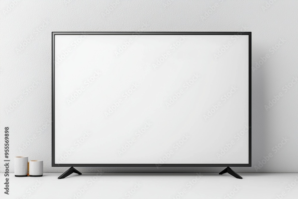 TV screen mockup on isolated background created with Generative AI TV screen mockup on isolated background created with Generative AI