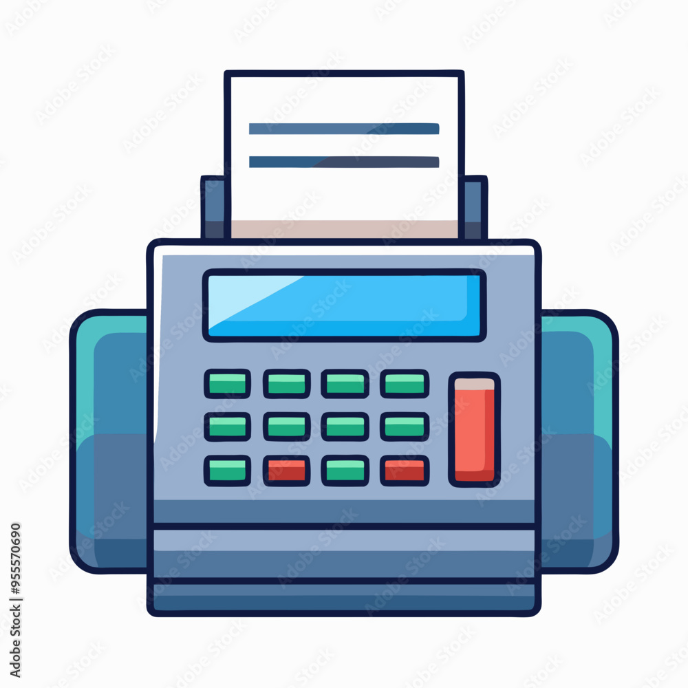 Vector Art White Background Fax Icon Illustration Vector Art White Background Fax Icon Illustration