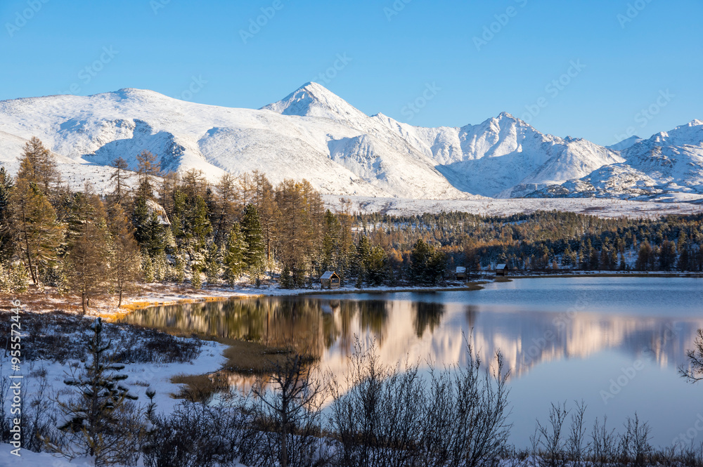 View of Kidelyu lake on Ulagan Highlands in Altay mountains View of Kidelyu lake on Ulagan Highlands in Altay mountains