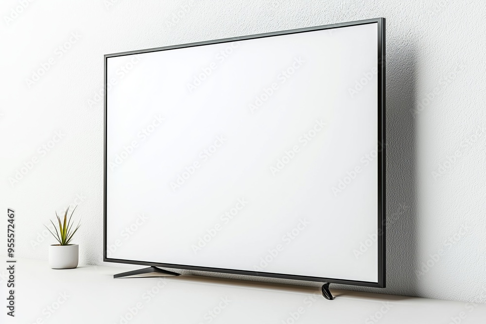 TV screen mockup on isolated background created with Generative AI TV screen mockup on isolated background created with Generative AI