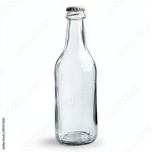 Wallpaper Mural Clear glass bottle isolated on a white background suitable for product display or packaging concepts Torontodigital.ca