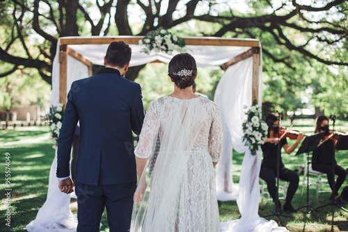 bride and groom at the altar